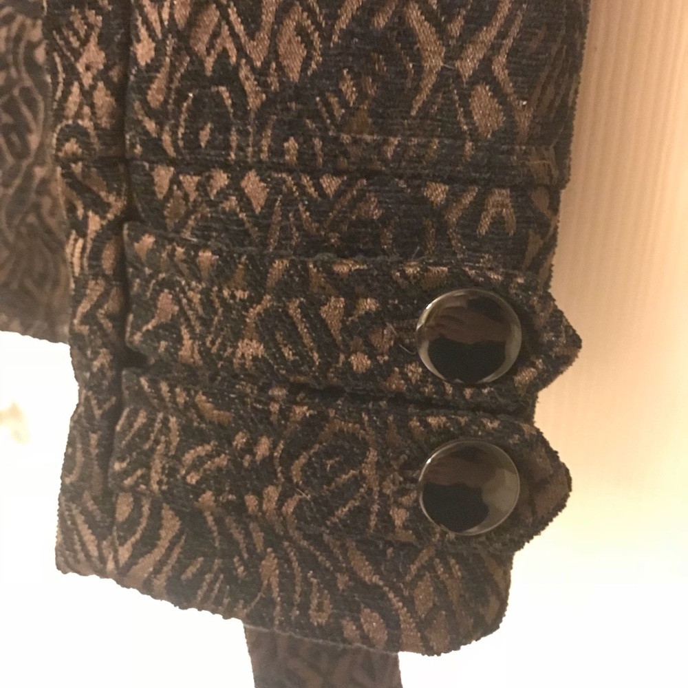 Pattern Brown Two-Tone Belted Jacket - image 4